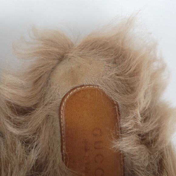 GUCCI Women Princetown Merino Wool Mules Size 37 Raspberry Pink Horsebit Slipper - Picture 11 of 15